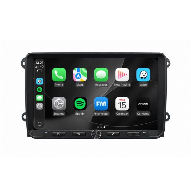 9" QLED bilstereo med navigation för VW, Seat & Skoda - Trådlös CarPlay & Android Auto - AVN-R597