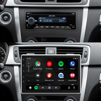 Universal 1-DIN bilstereo med 10,1" QLED-skärm | CarPlay | Android Auto | Bluetooth | Linux