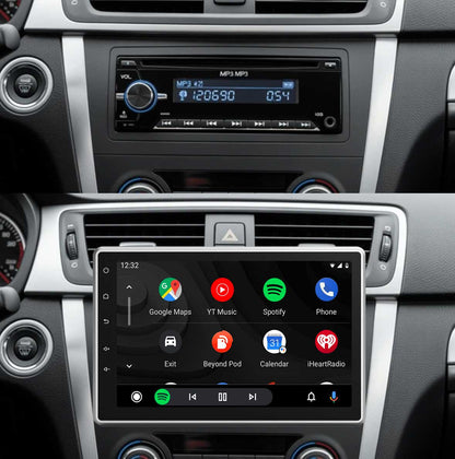 Universal 1-DIN bilstereo med 10,1" QLED-skärm | CarPlay | Android Auto | Bluetooth | Linux