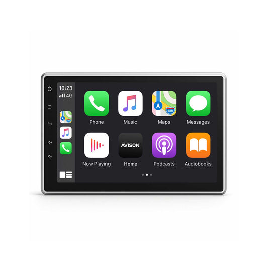 Universal 1-DIN bilstereo med 10,1" QLED-skärm | CarPlay | Android Auto | Bluetooth | Linux
