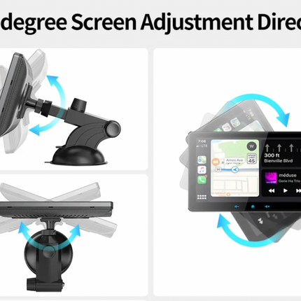 Bärbart navigationssystem med CarPlay och Android Auto | 7 tum | Bluetooth | FM-sändare | AUX