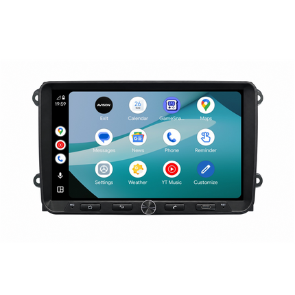 9" QLED bilstereo med navigation för VW, Seat & Skoda - Trådlös CarPlay & Android Auto - AVN-R599
