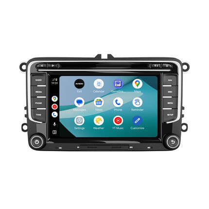 Navigation för VW Seat & Skoda 7" | Carplay Wireless | Android Auto | DAB+ | 64 GB