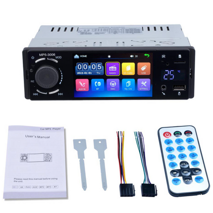 Universal 1 din bilstereo med 4 "skärm | Bluetooth | FM | aux | kamera